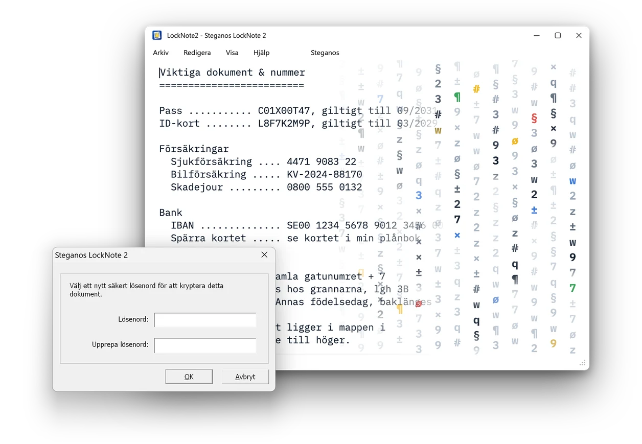 Steganos LockNote 2: Kryptera text gratis